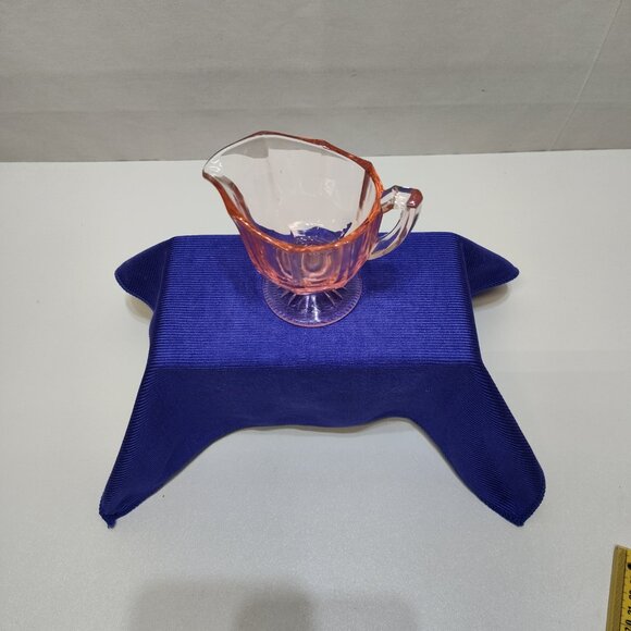 Heisey Flamingo Pink Depression Glass Footed Creamer Circa 1930s Excellent Cond. - Picture 2 of 8